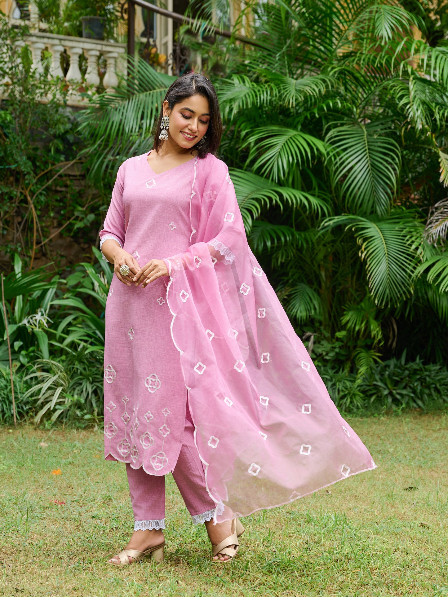 Sitara Floral Printed Kurta Set With Trouser & Dupatta