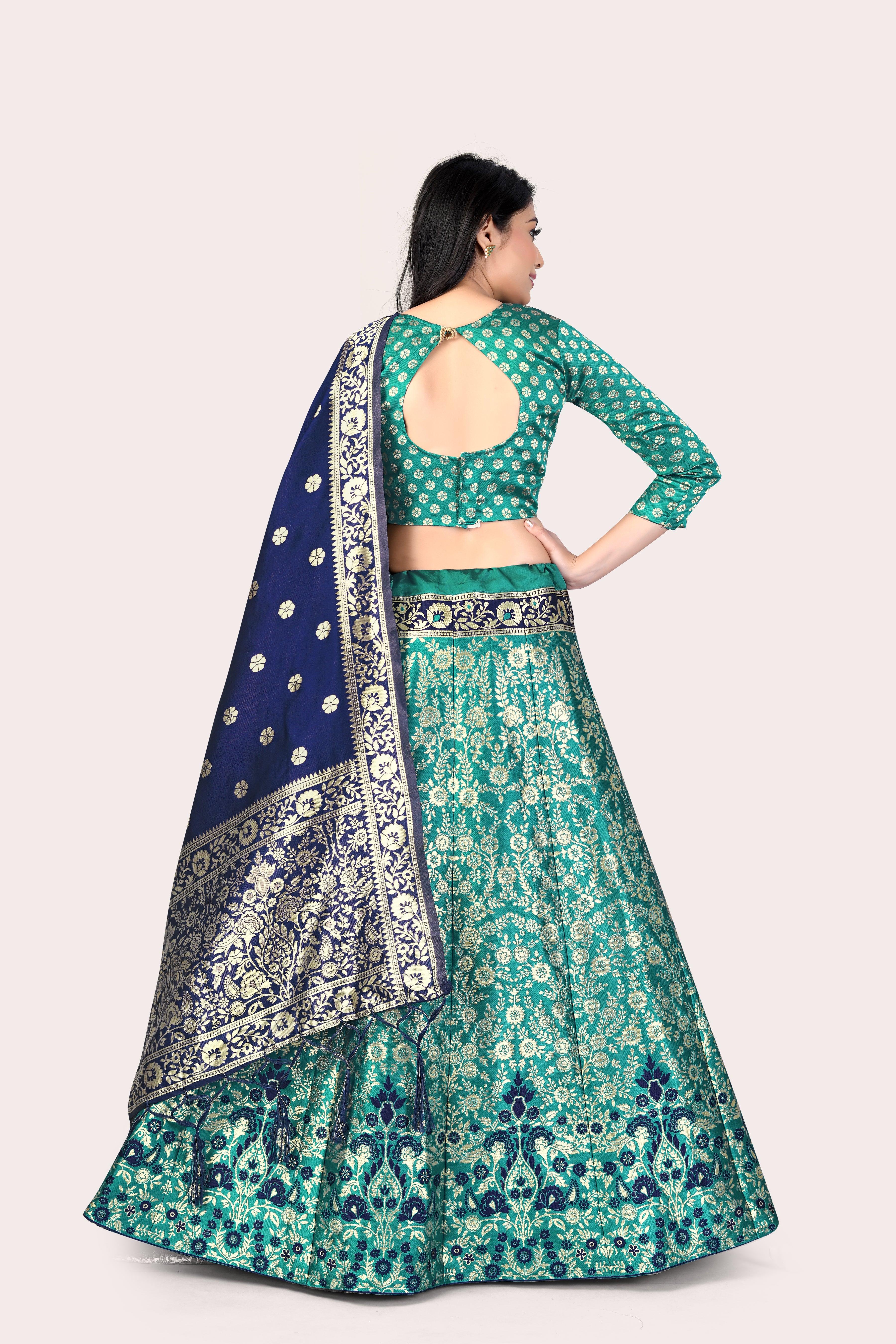 Regal Splendor: Banarasi Lehenga Choli and Dupatta Combo - Decize Clothing