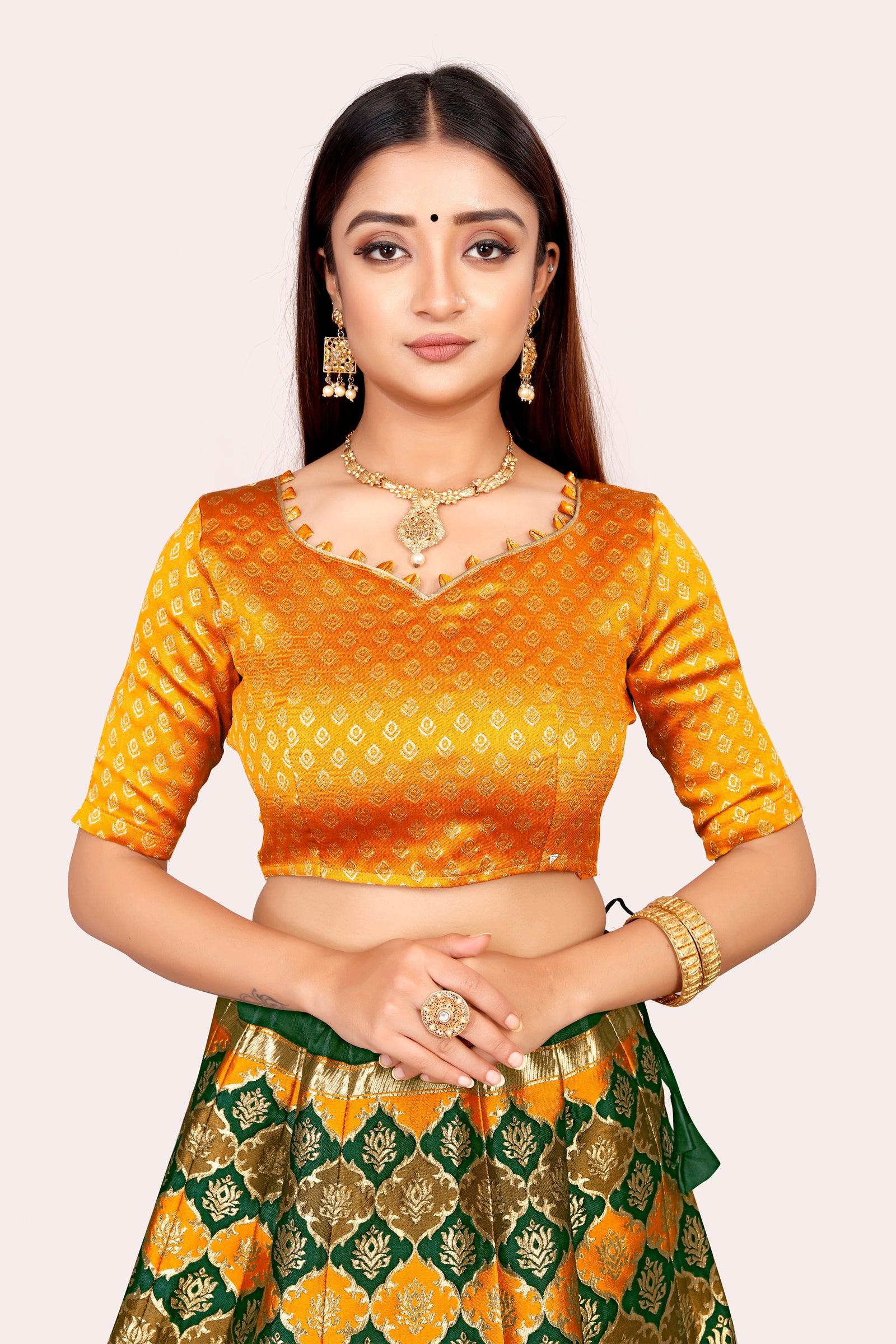 Ravishing Royalty: Banarasi Lehenga Choli Set and Dupatta - Decize Clothing
