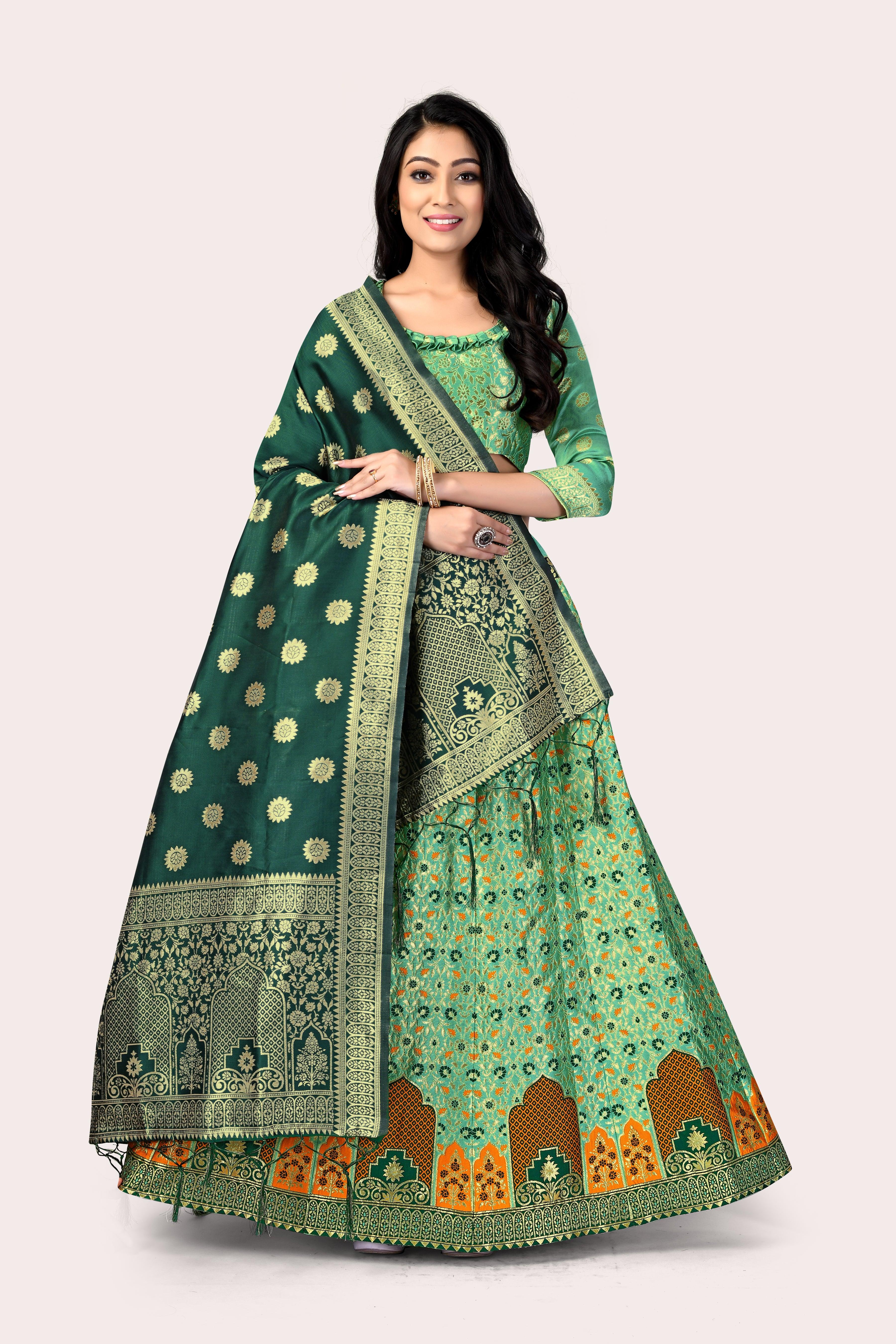 Timeless Treasure: Banarasi Lehenga Choli Set - Decize Clothing