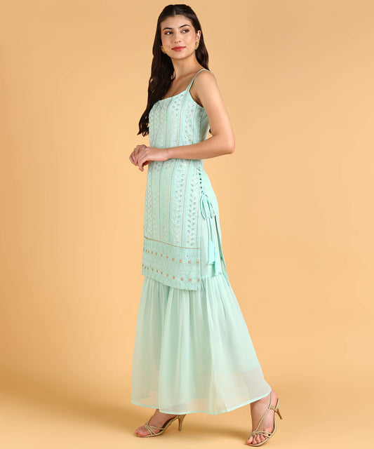 Mint Tulip Kurti Set - Decize Clothing