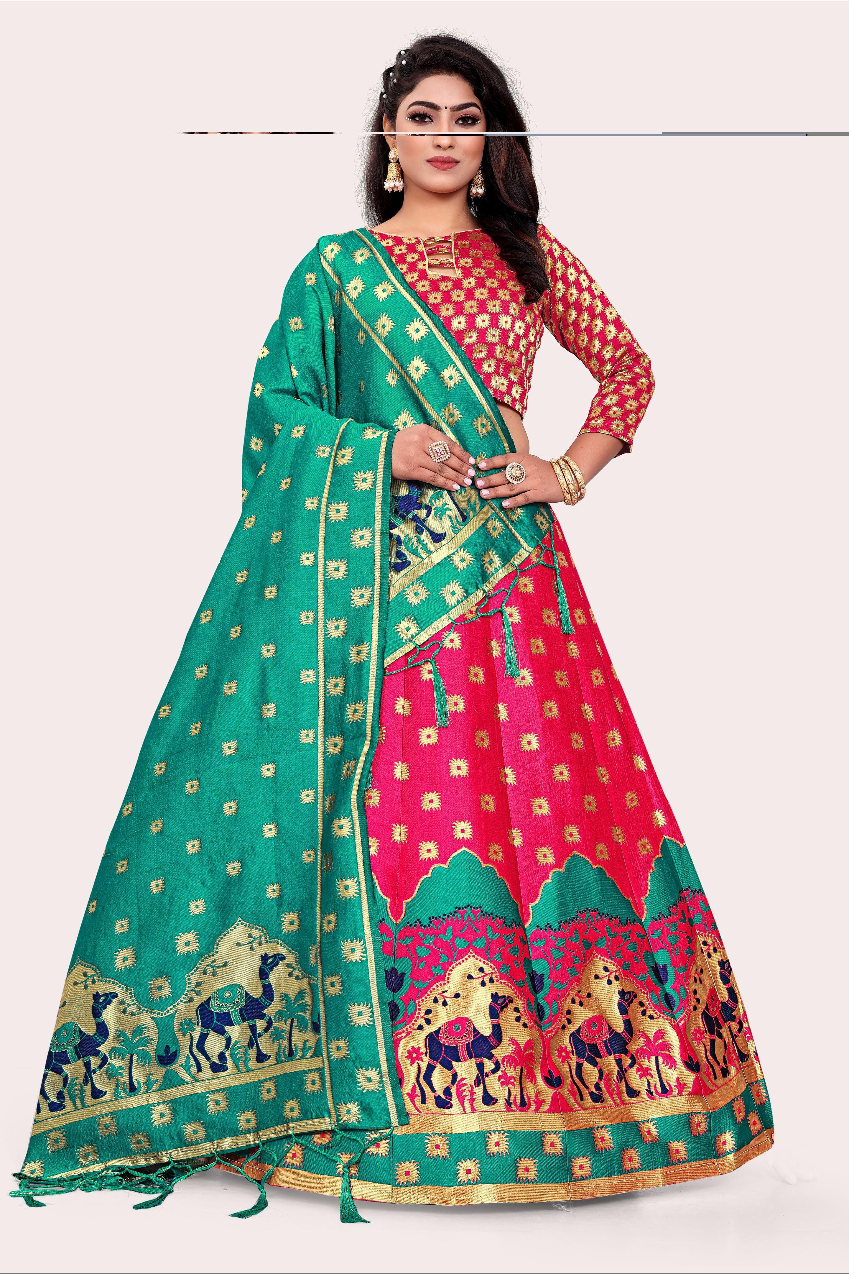 Timeless Treasure: Banarasi Lehenga Choli Set with Dupatta - Decize Clothing