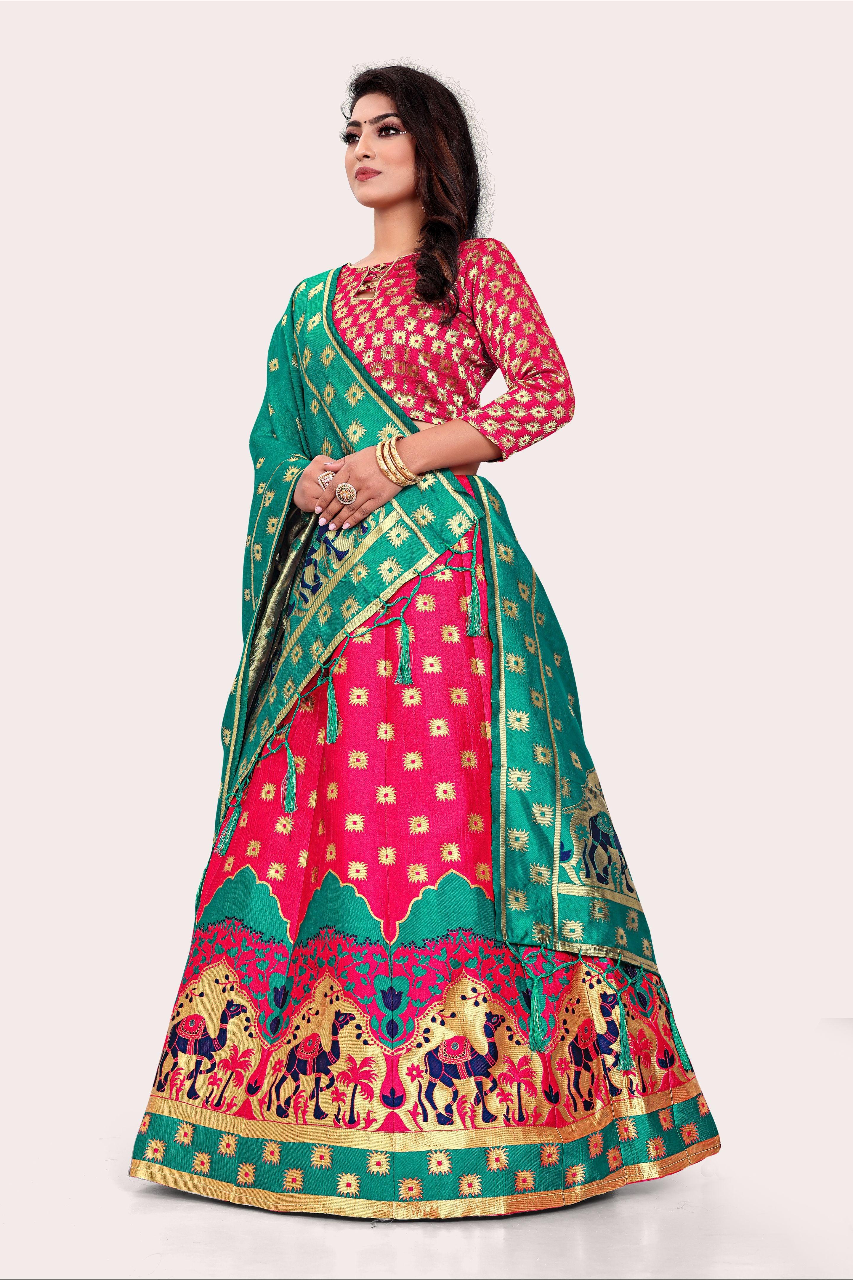 Timeless Treasure: Banarasi Lehenga Choli Set with Dupatta - Decize Clothing