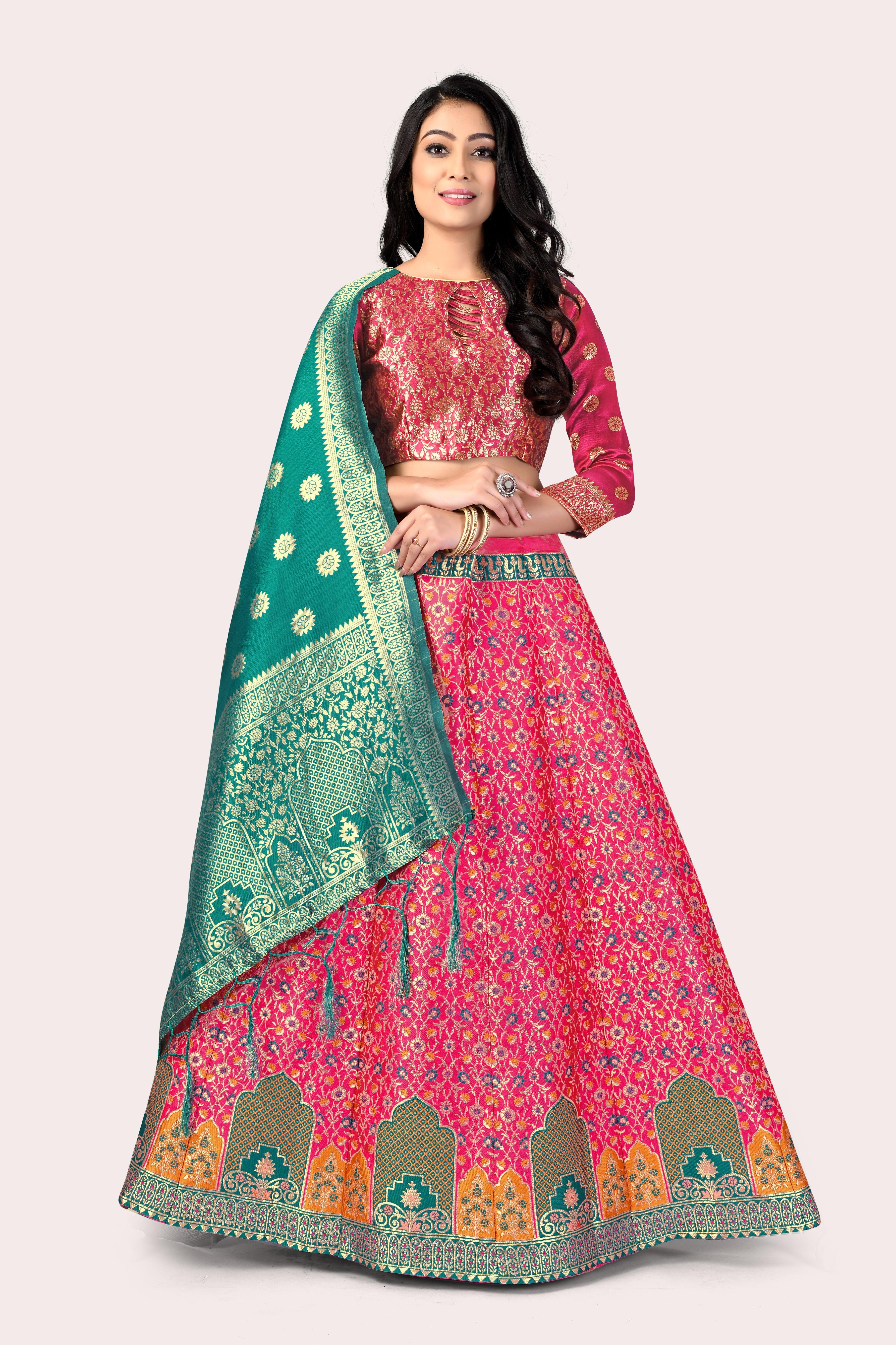 Timeless Treasure: Banarasi Lehenga Choli Set - Decize Clothing