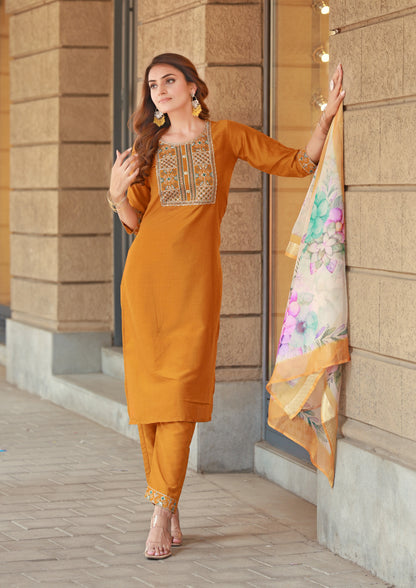 Ethereal Violet Embroidered Kurta & Trouser Set