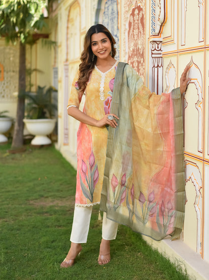 TULIP WHISPER COTTON KURTA SET WITH DUPATTA