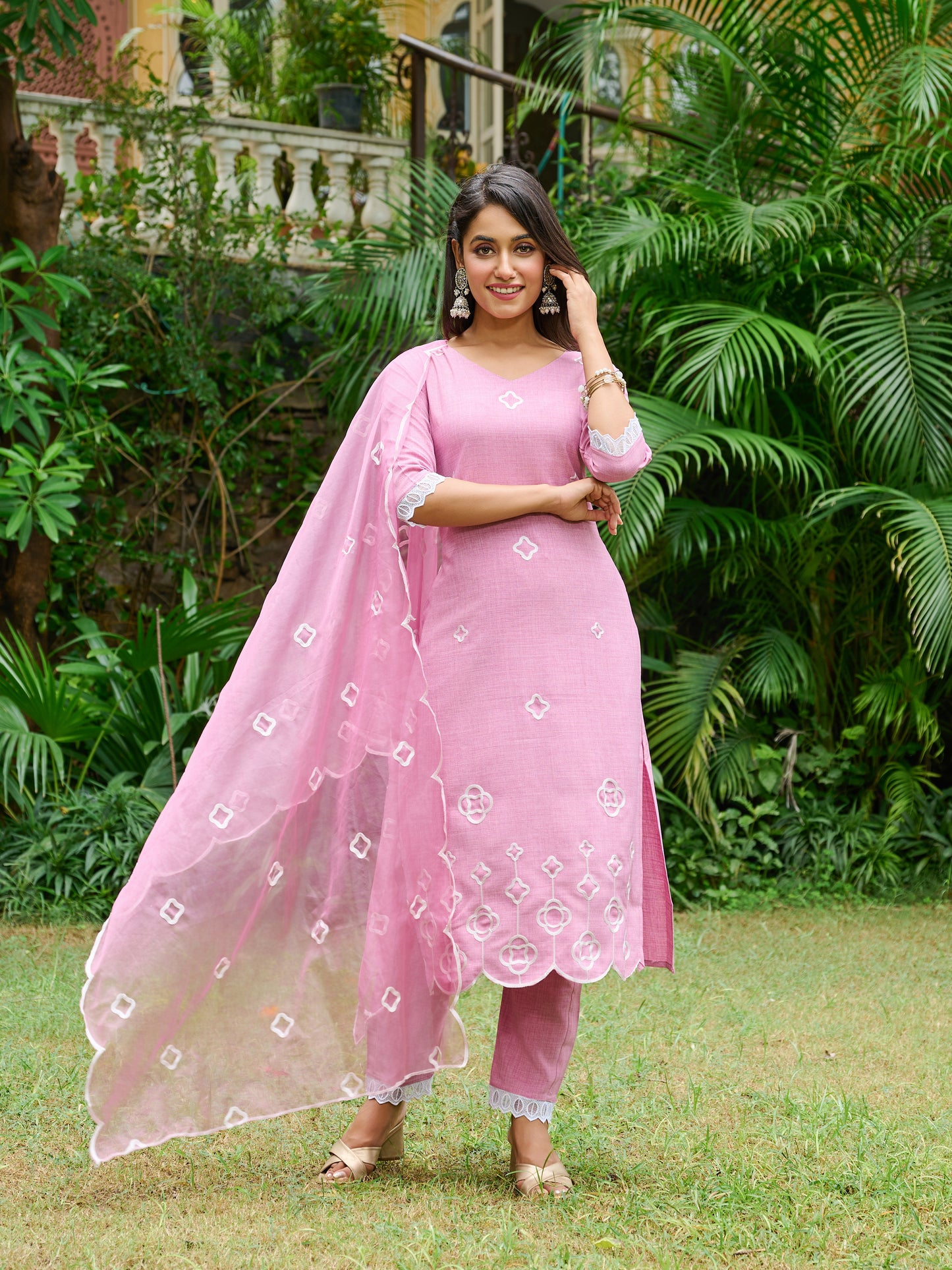 Sitara Floral Printed Kurta Set With Trouser & Dupatta