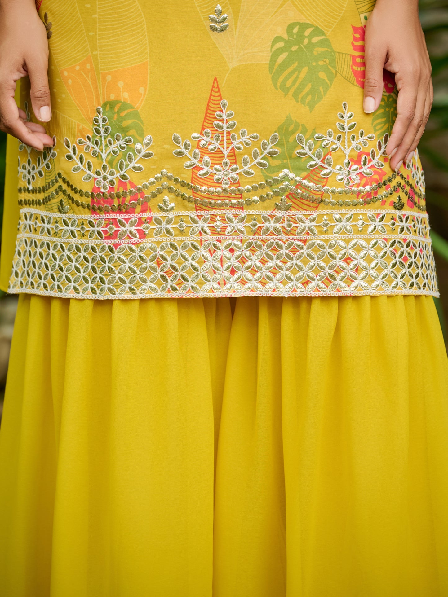 Svara Embroidered Printed Sharara Set with Dupatta