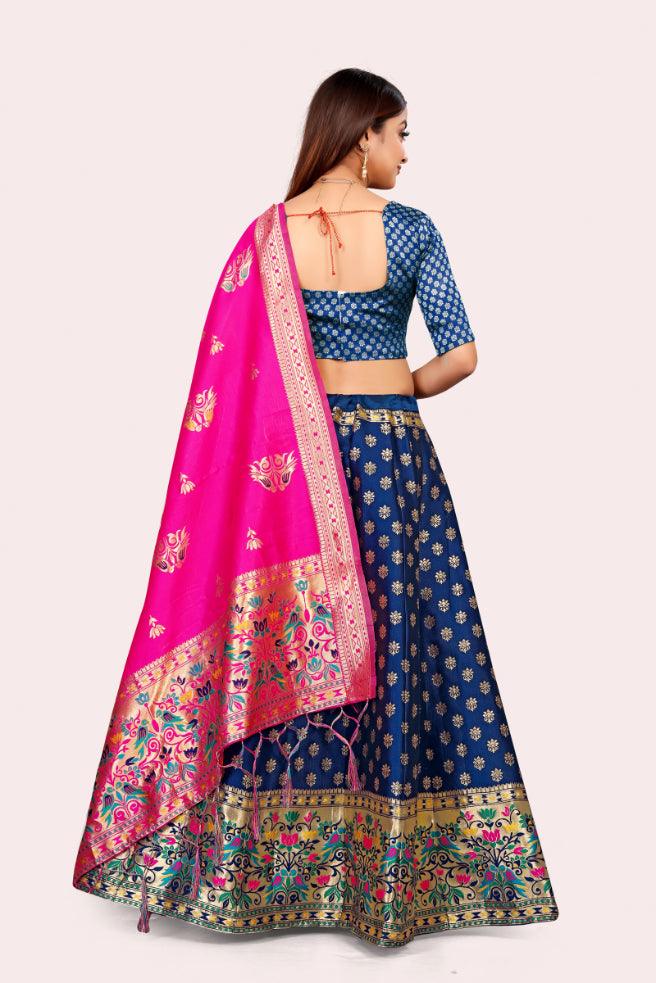 Exquisite Elegance: Banarasi Lehenga Choli with Dupatta - Decize Clothing