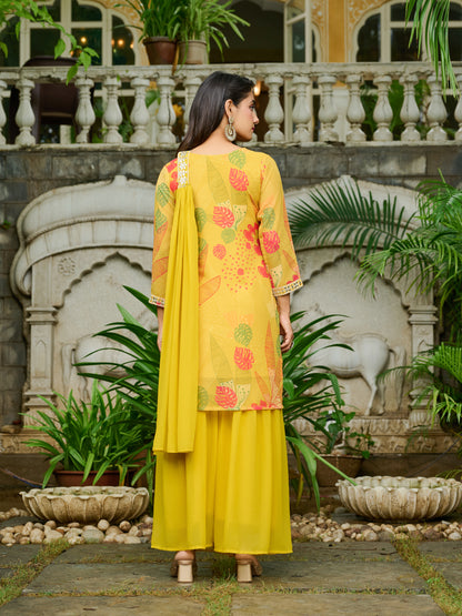 Svara Embroidered Printed Sharara Set with Dupatta