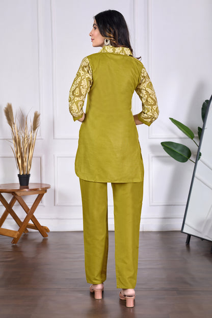 Anika Pure Cotton Printed Embroidered Co-ord Set