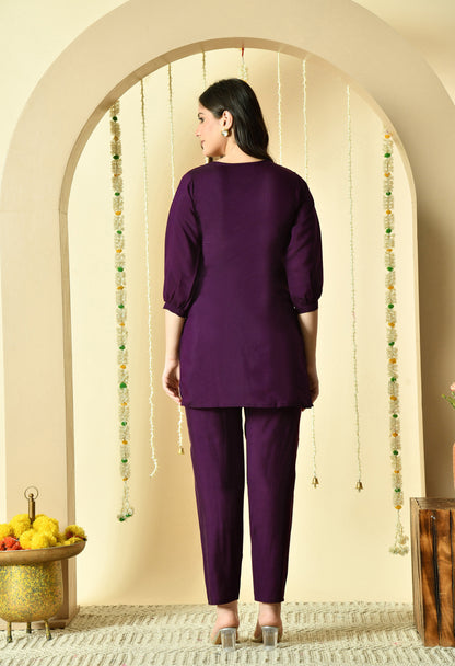 Amara Pure Silk Embroidered Co-ord Set