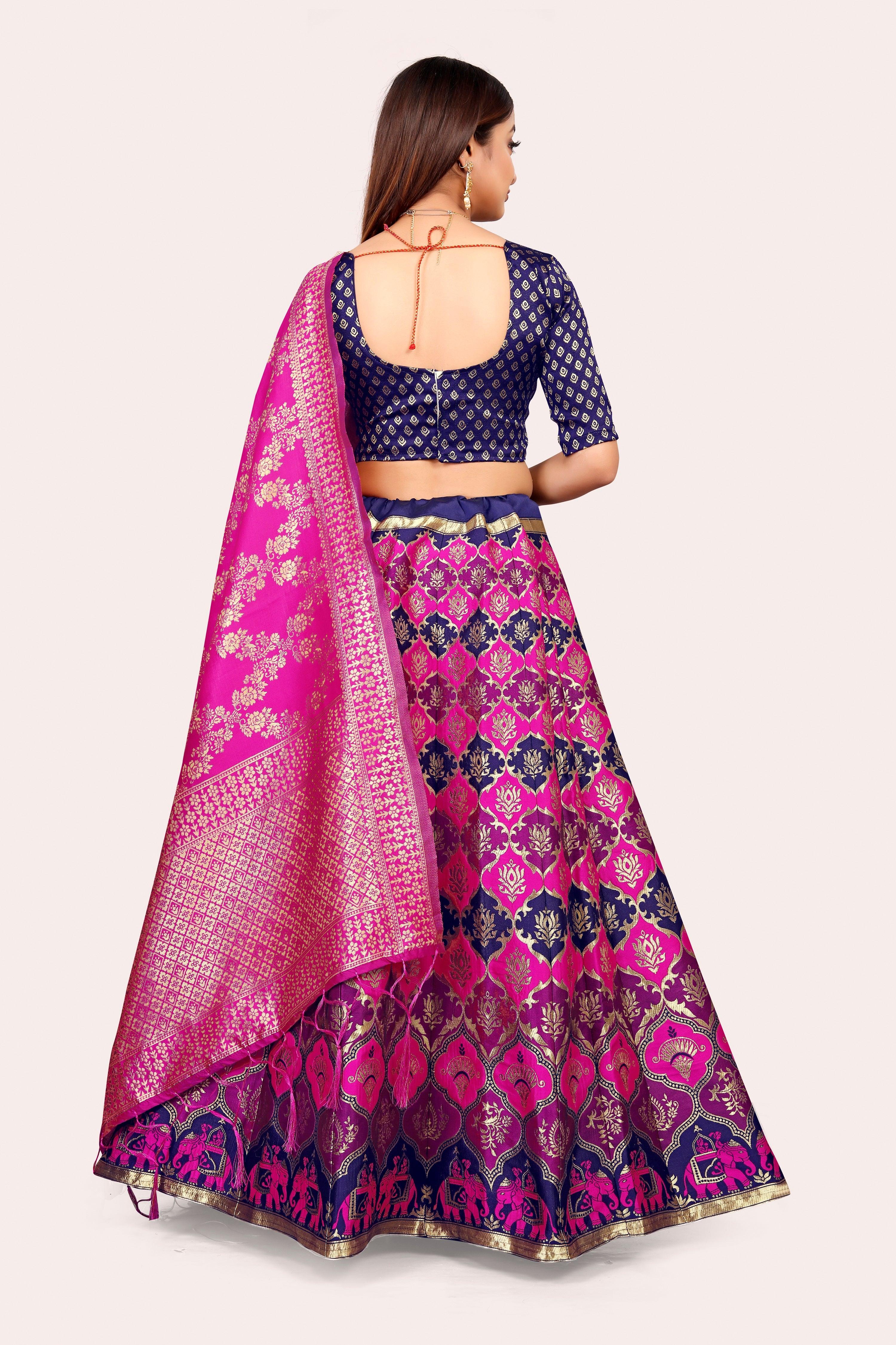 Ravishing Royalty: Banarasi Lehenga Choli Set and Dupatta - Decize Clothing