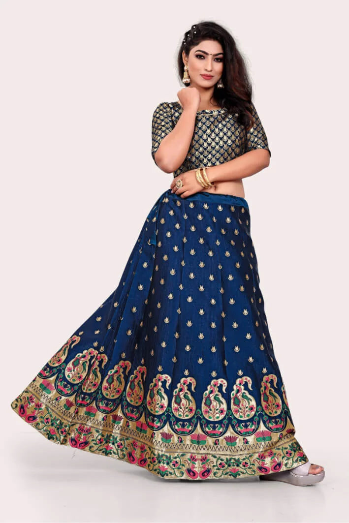 Banarasi Lehenga Choli Set With Keri Designs