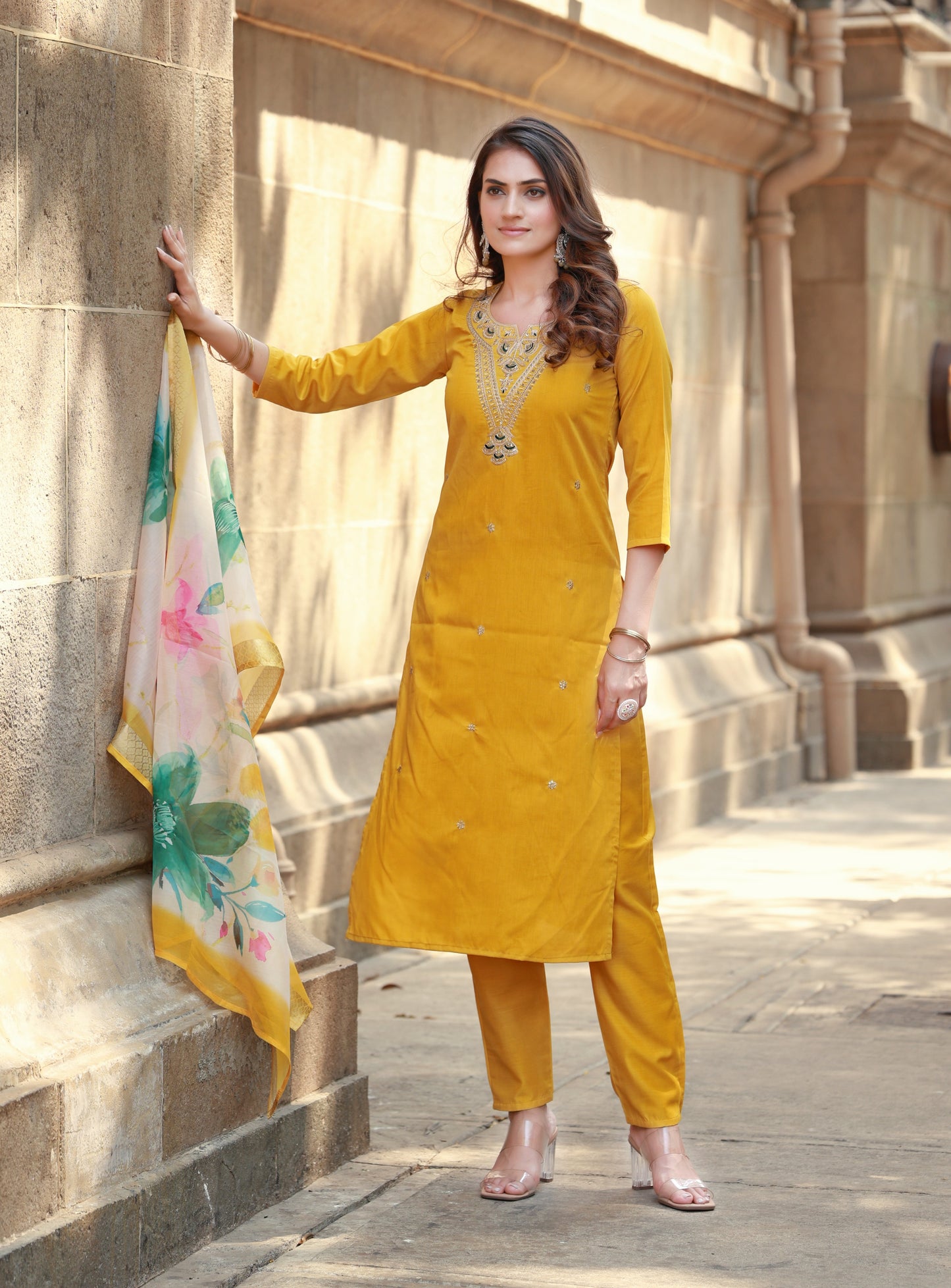 EVERGREEN MUSE COTTON KURTA SET WITH DUPATTA