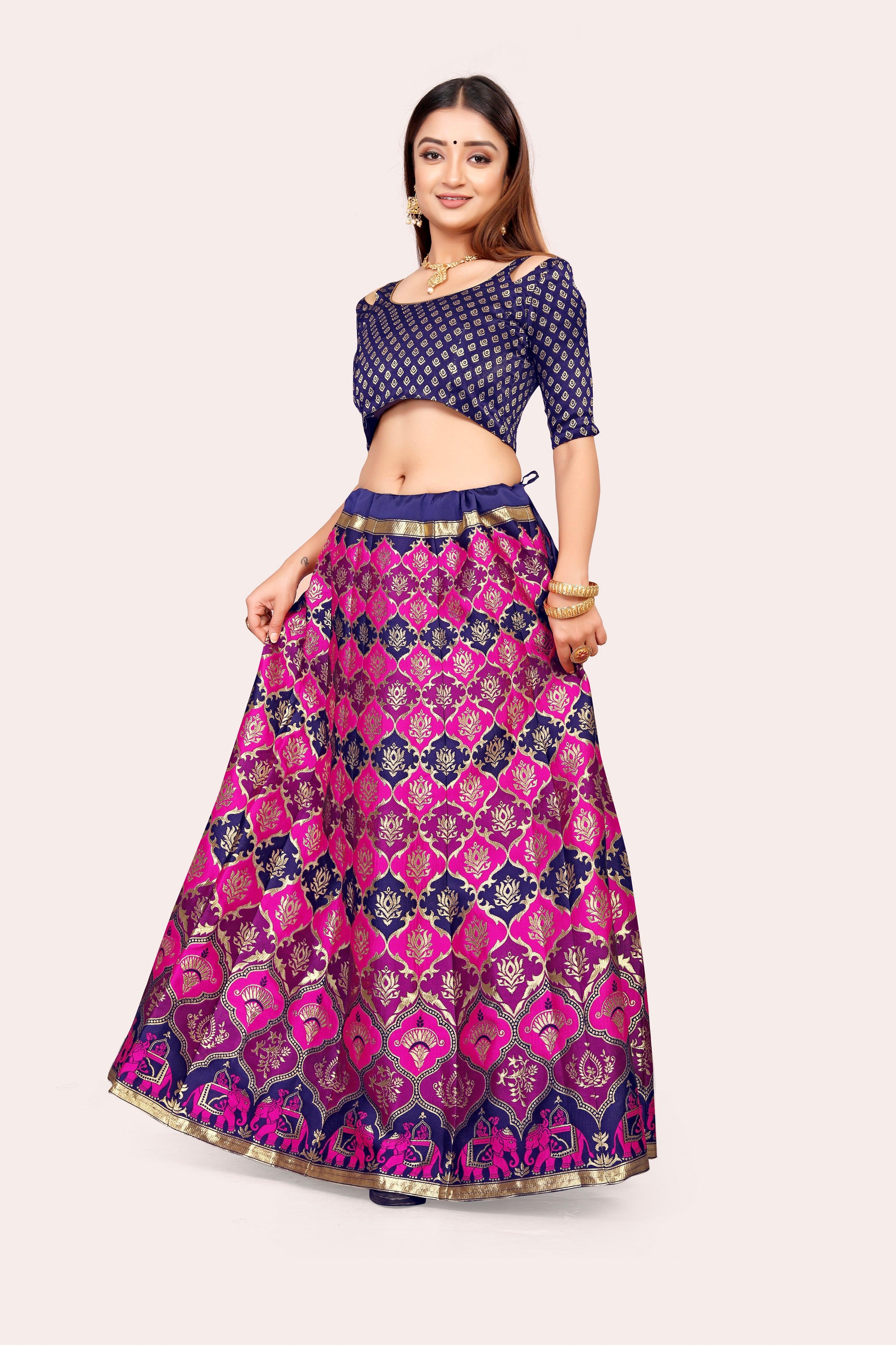 Ravishing Royalty: Banarasi Lehenga Choli Set and Dupatta - Decize Clothing