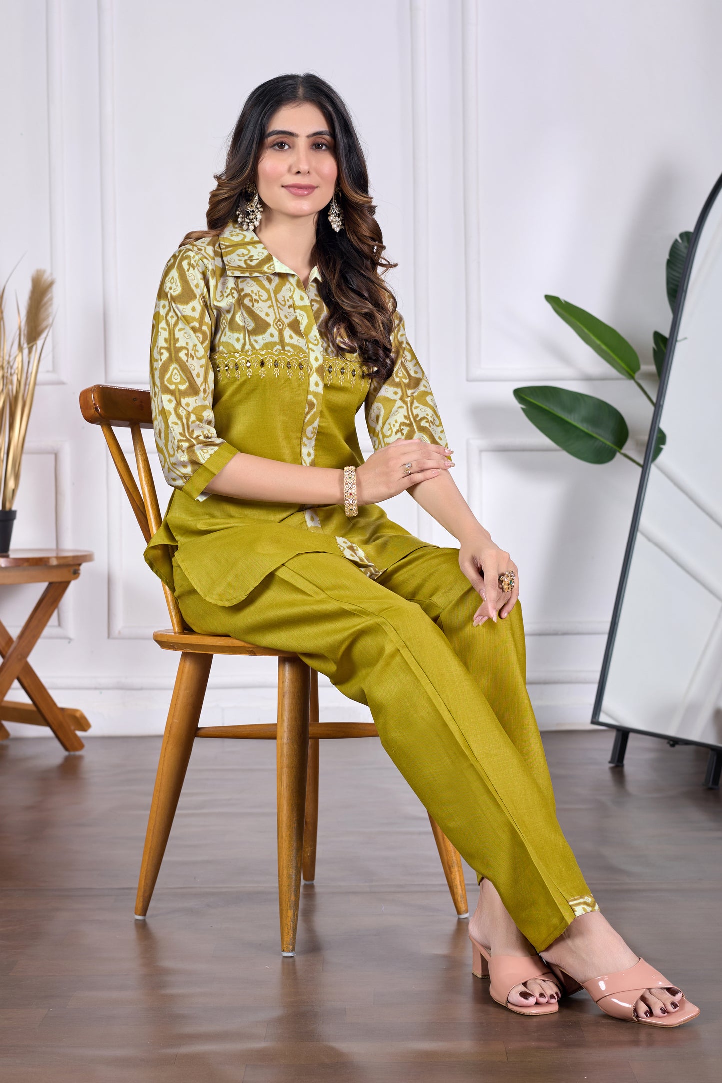 Anika Pure Cotton Printed Embroidered Co-ord Set