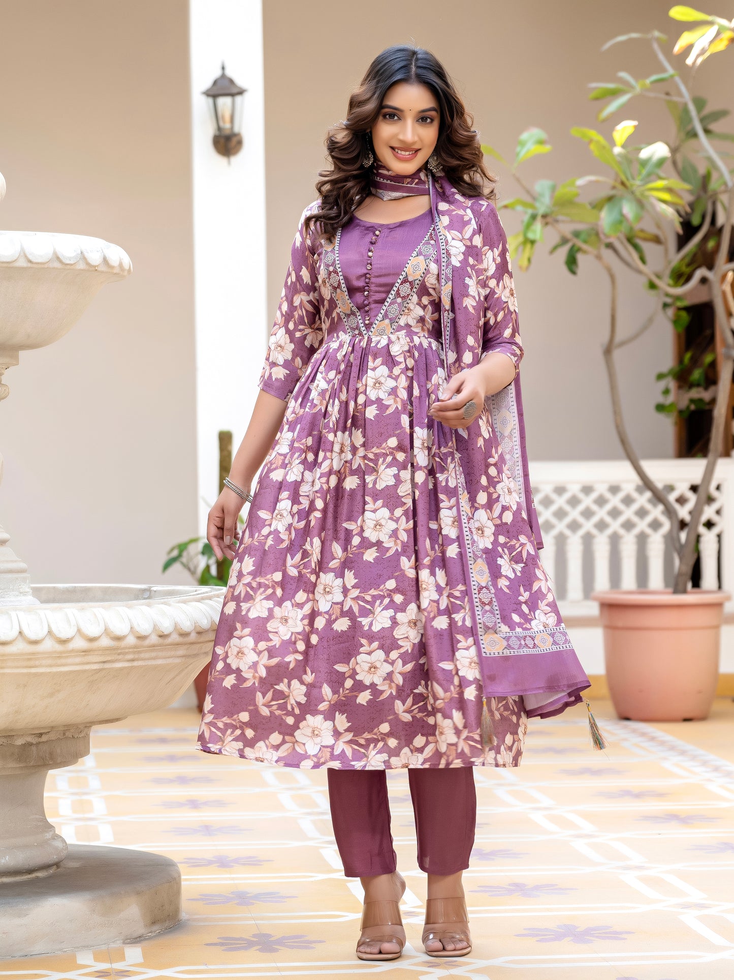 Tanisha Floral Printed Kurta Set with Dupatta