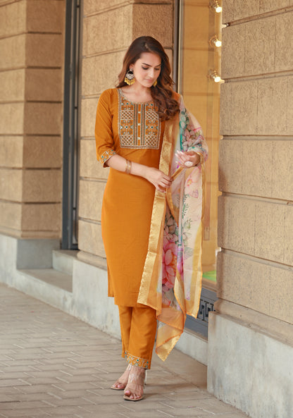 Ethereal Violet Embroidered Kurta & Trouser Set
