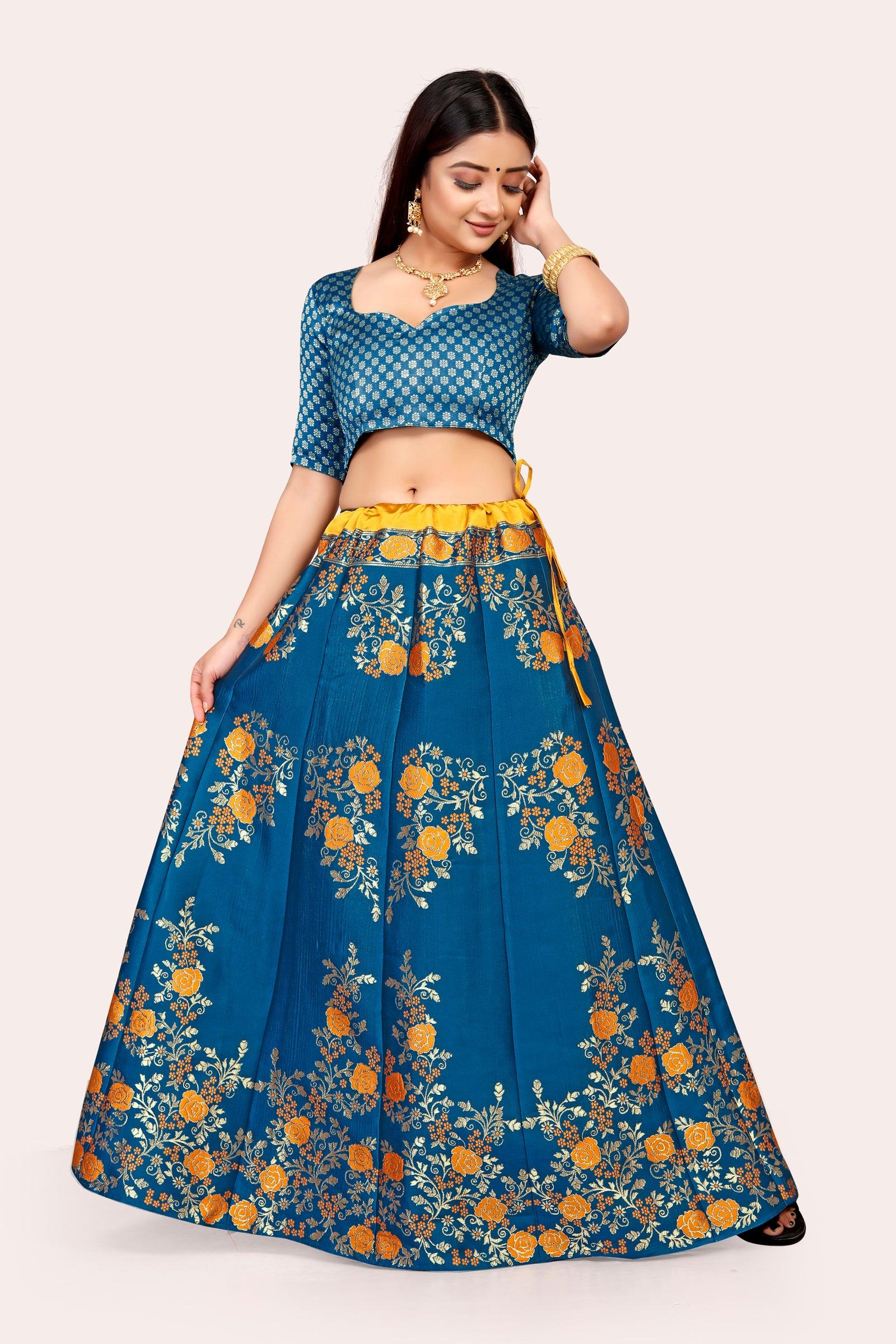 Opulent Opulence: Banarasi Lehenga Choli Set with Dupatta - Decize Clothing