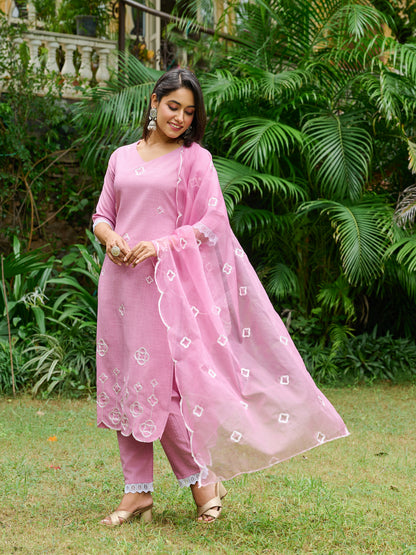 Sitara Floral Printed Kurta Set With Trouser & Dupatta
