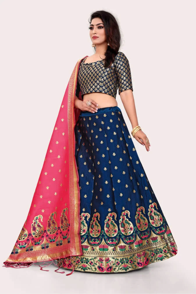 Banarasi Lehenga Choli Set With Keri Designs