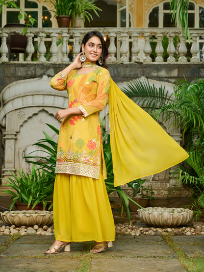 Svara Embroidered Printed Sharara Set with Dupatta
