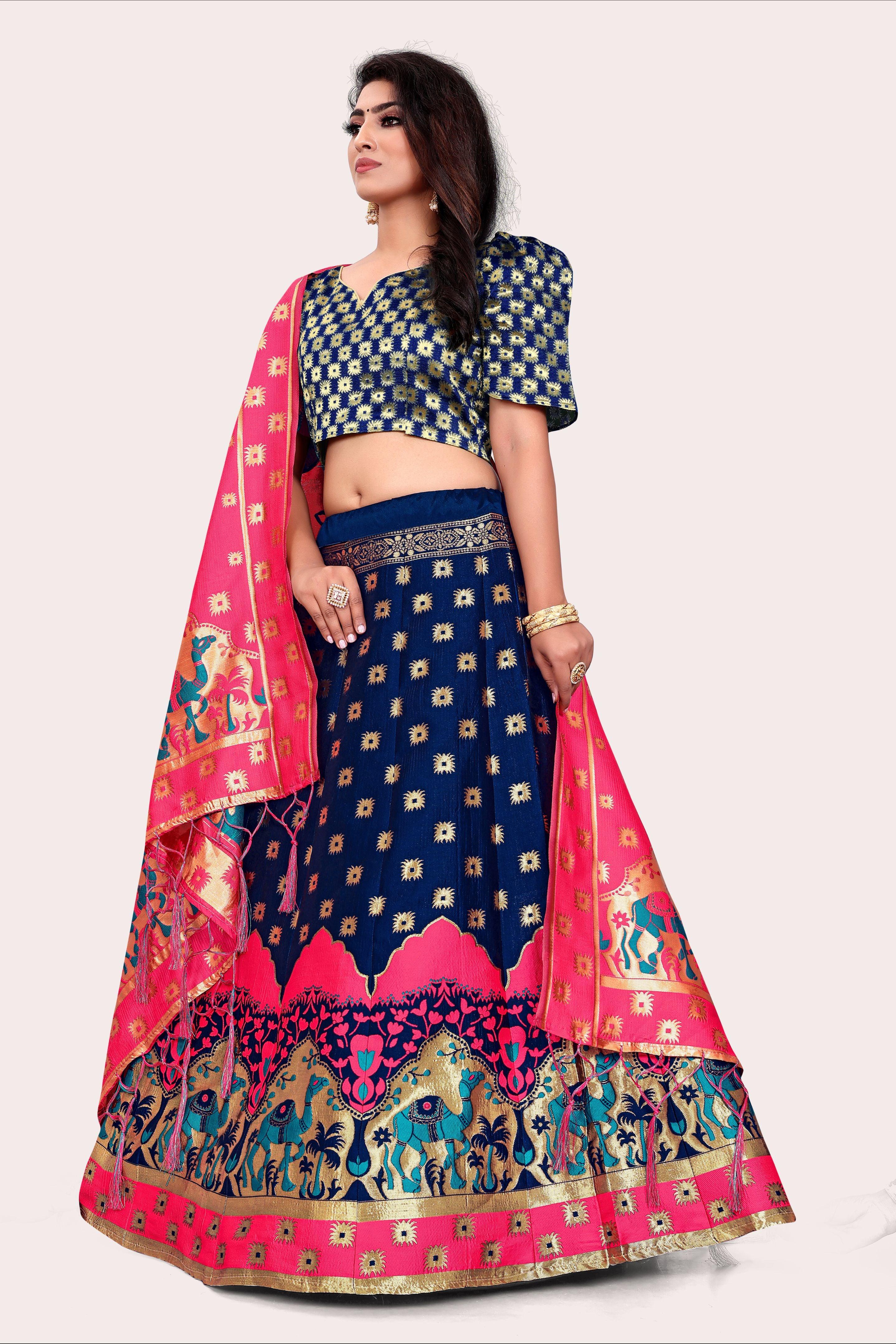 Timeless Treasure: Banarasi Lehenga Choli Set with Dupatta - Decize Clothing