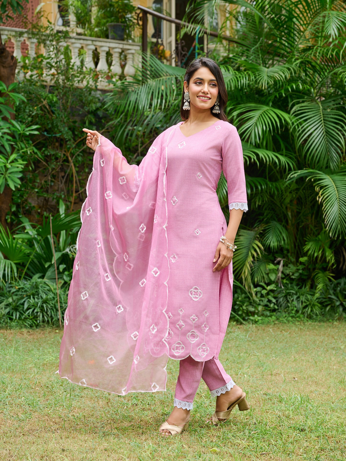 Sitara Floral Printed Kurta Set With Trouser & Dupatta