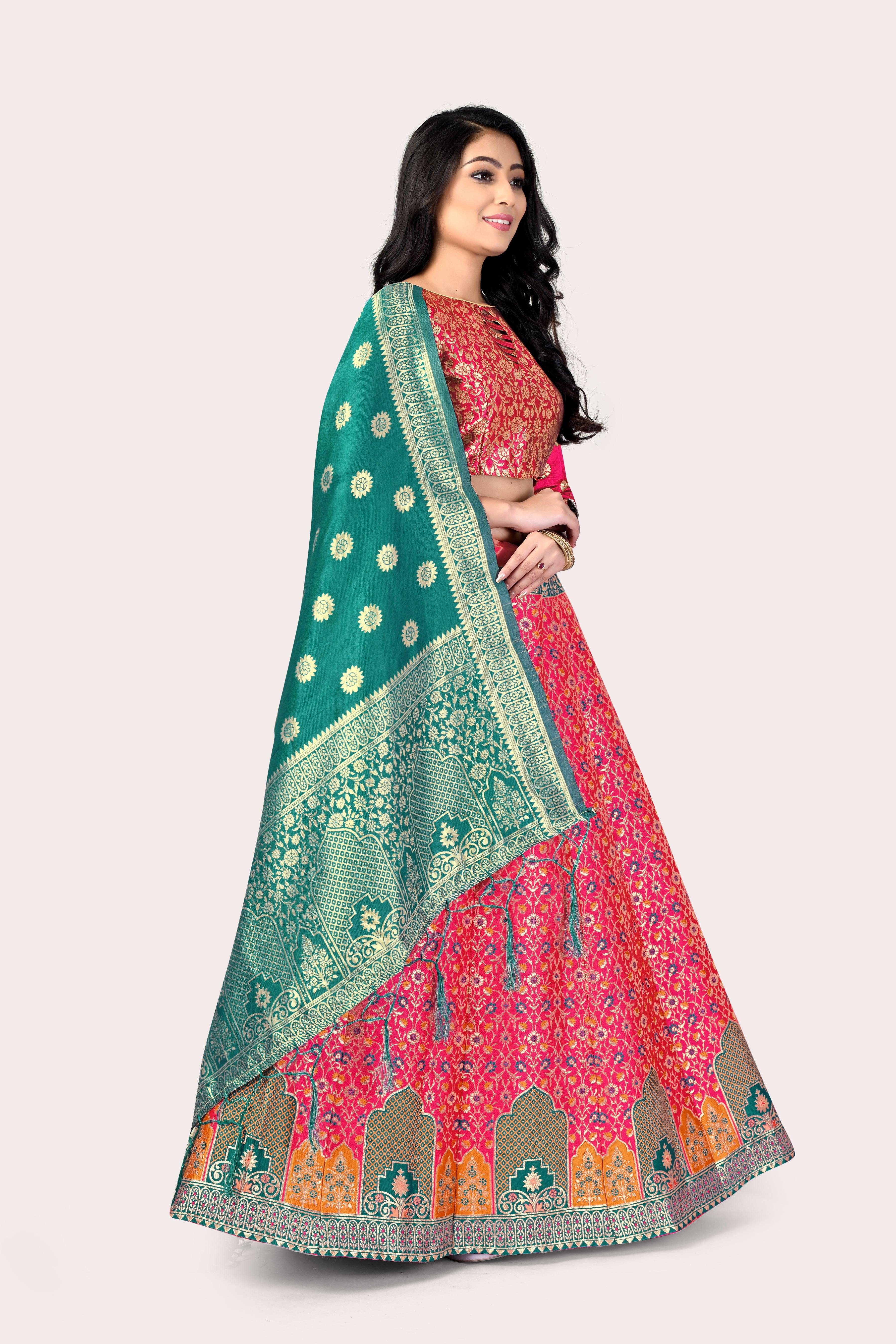 Timeless Treasure: Banarasi Lehenga Choli Set - Decize Clothing