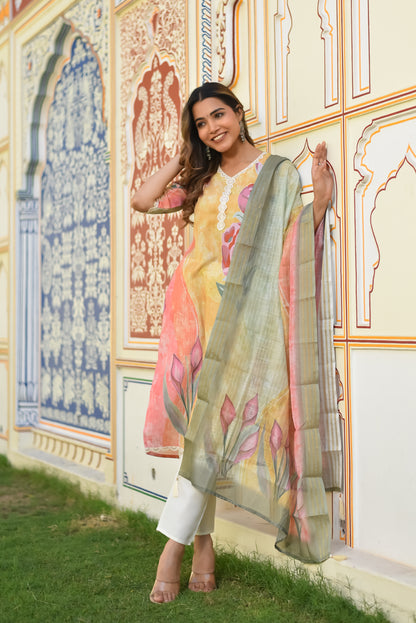 TULIP WHISPER COTTON KURTA SET WITH DUPATTA