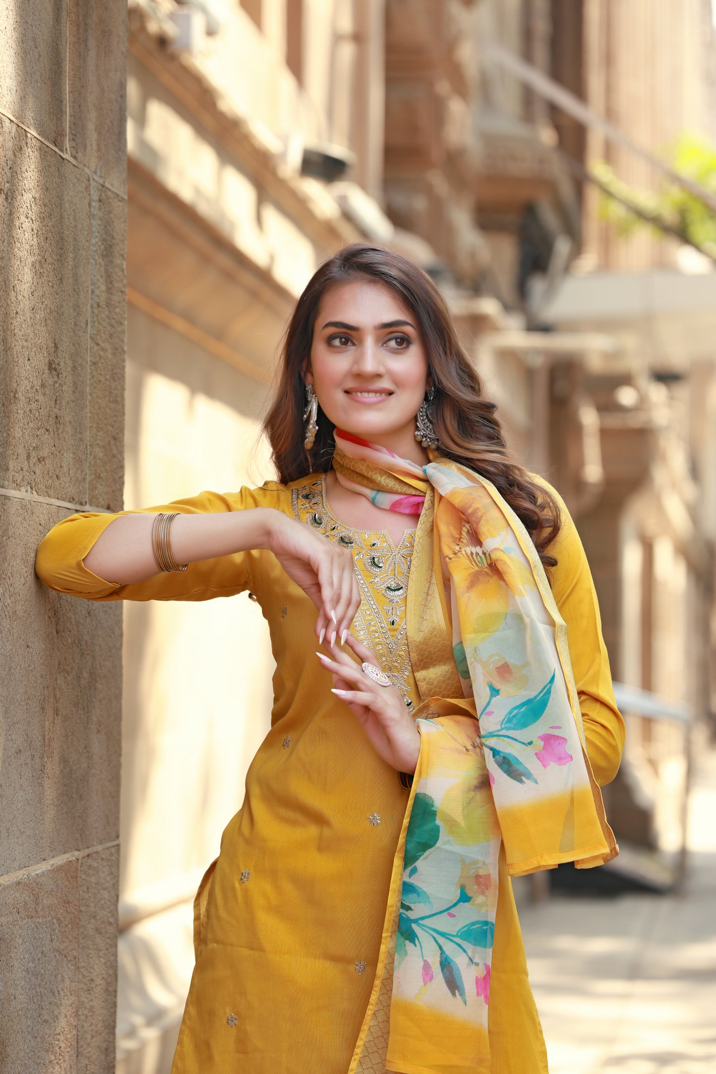 EVERGREEN MUSE COTTON KURTA SET WITH DUPATTA