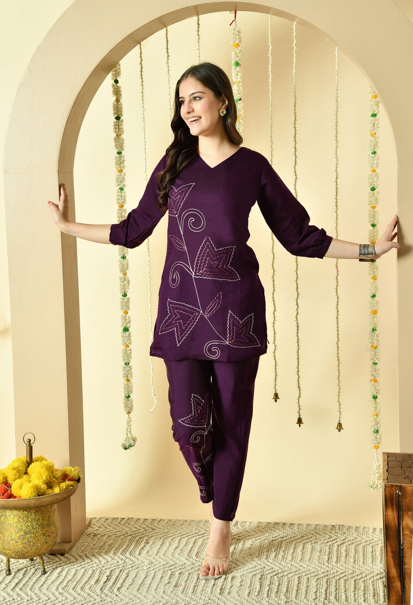 Amara Pure Silk Embroidered Co-ord Set