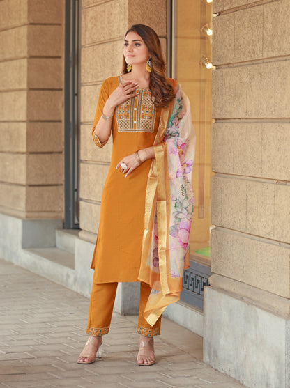 Ethereal Violet Embroidered Kurta & Trouser Set