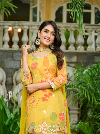 Svara Embroidered Printed Sharara Set with Dupatta