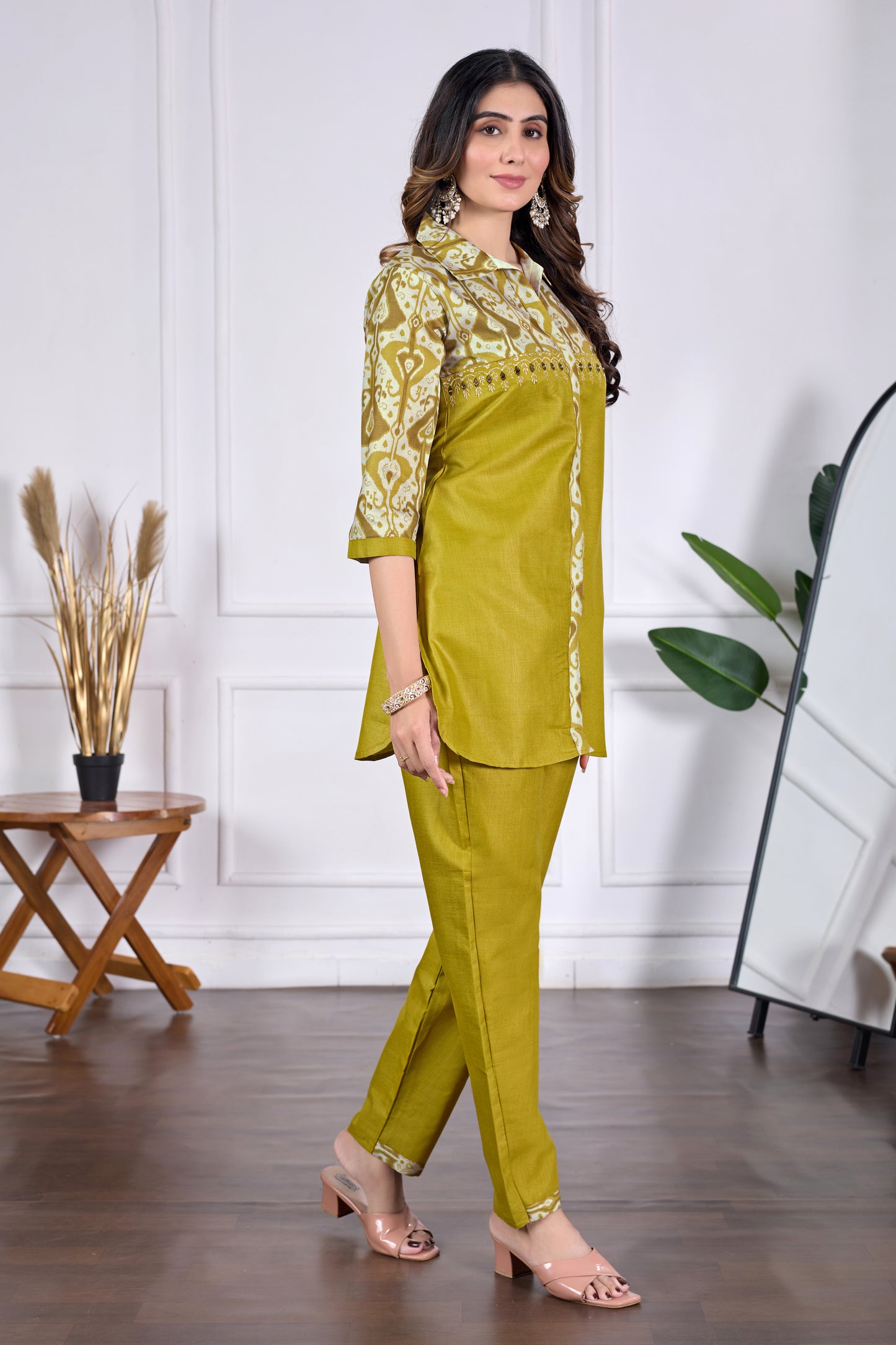 Anika Pure Cotton Printed Embroidered Co-ord Set