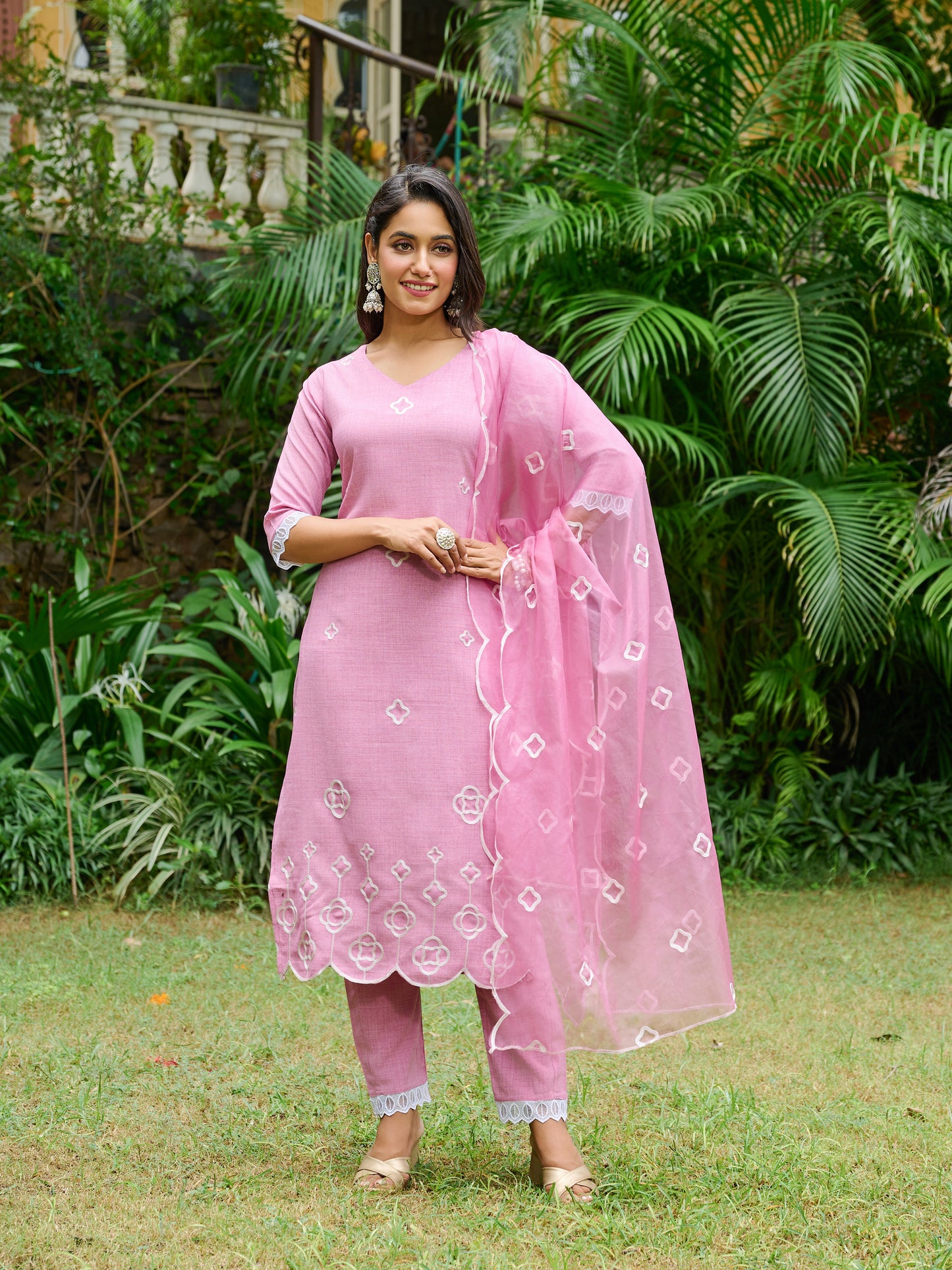 Sitara Floral Printed Kurta Set With Trouser & Dupatta