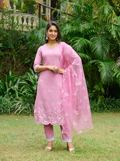 Sitara Floral Printed Kurta Set With Trouser & Dupatta