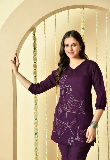 Amara Pure Silk Embroidered Co-ord Set