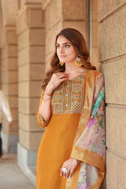 Ethereal Violet Embroidered Kurta & Trouser Set
