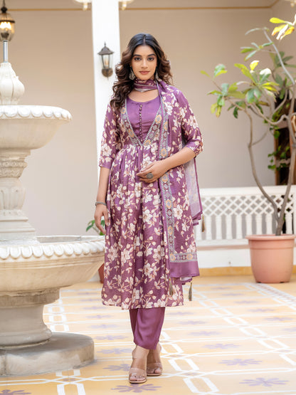 Tanisha Floral Printed Kurta Set with Dupatta