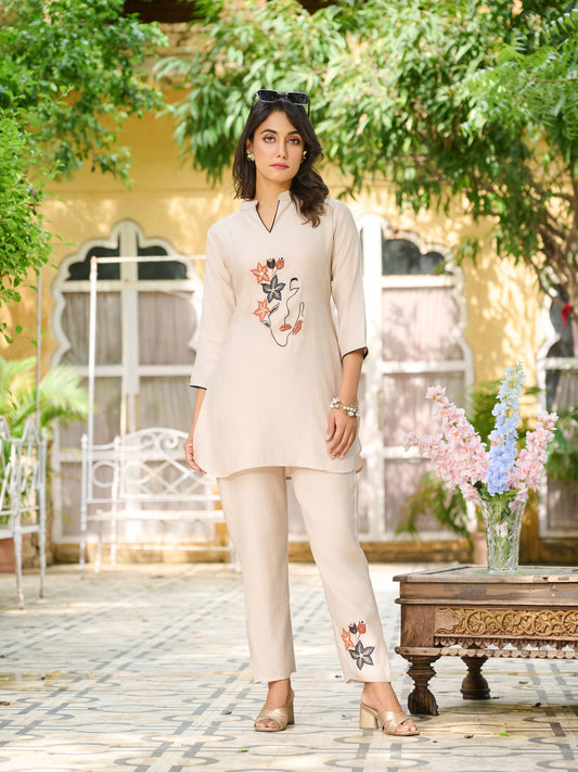 Roop Silk Blended Embroidered co-ord set