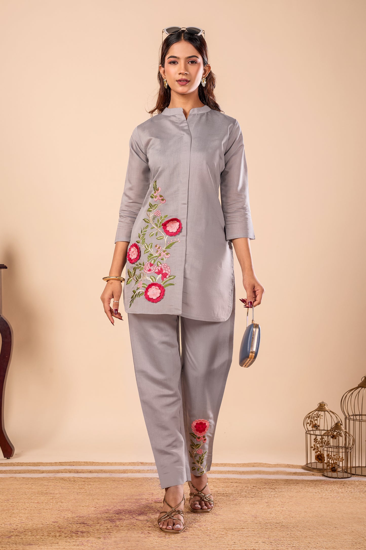 Vastra Silk Embroidered co-ord set