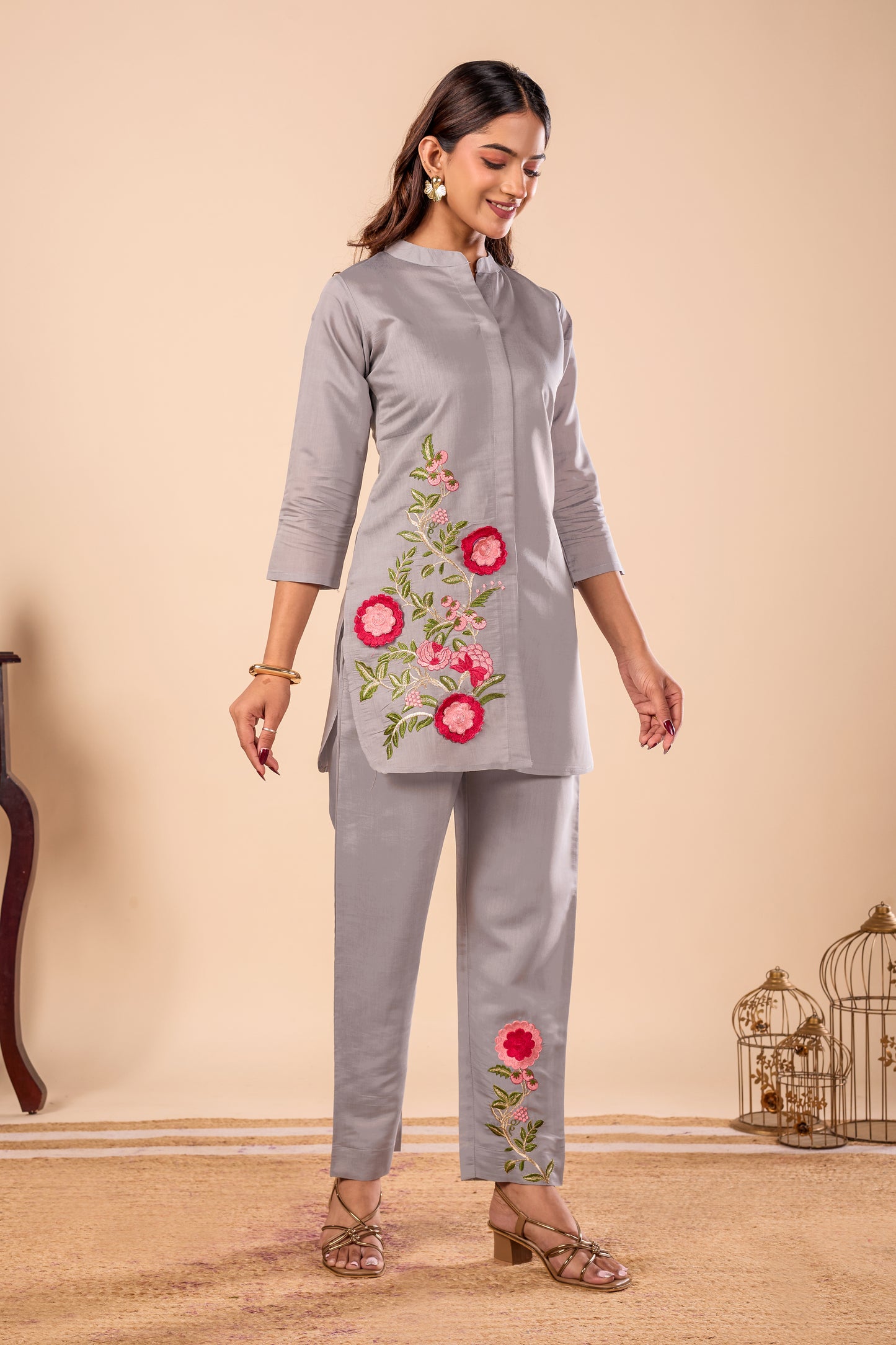 Vastra Silk Embroidered co-ord set