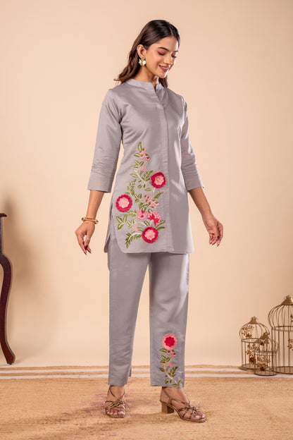 Vastra Silk Embroidered co-ord set