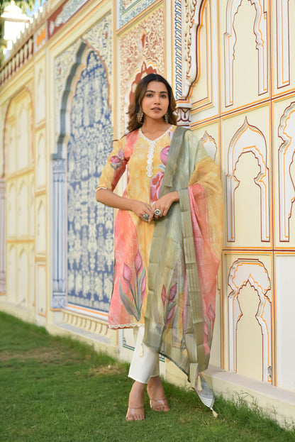 TULIP WHISPER COTTON KURTA SET WITH DUPATTA