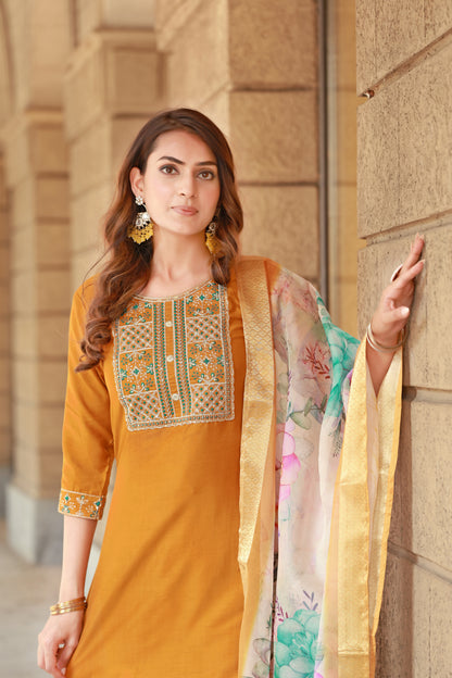 Ethereal Violet Embroidered Kurta & Trouser Set
