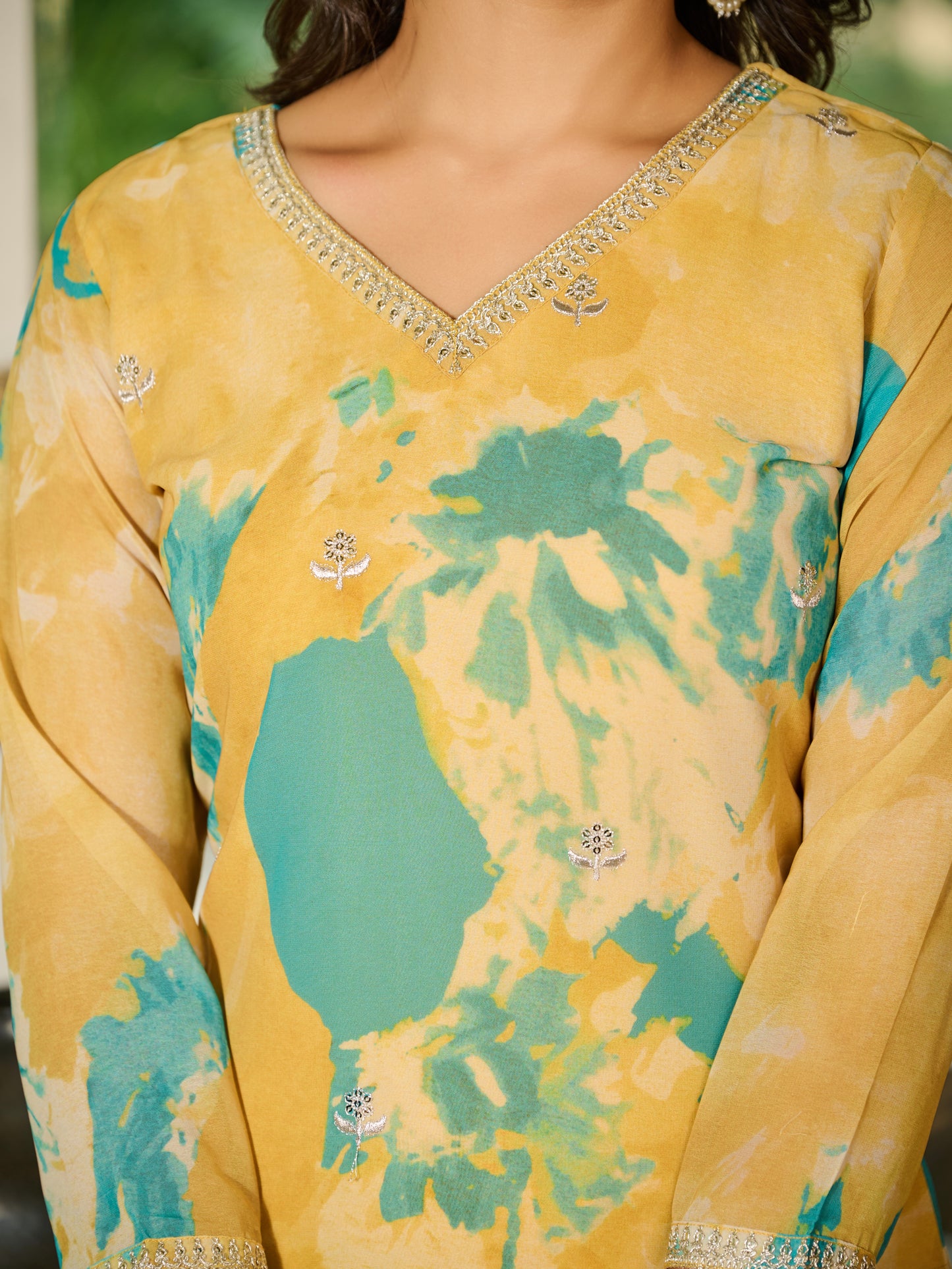 Aurelia Embroidered Printed Sharara Set with Dupatta