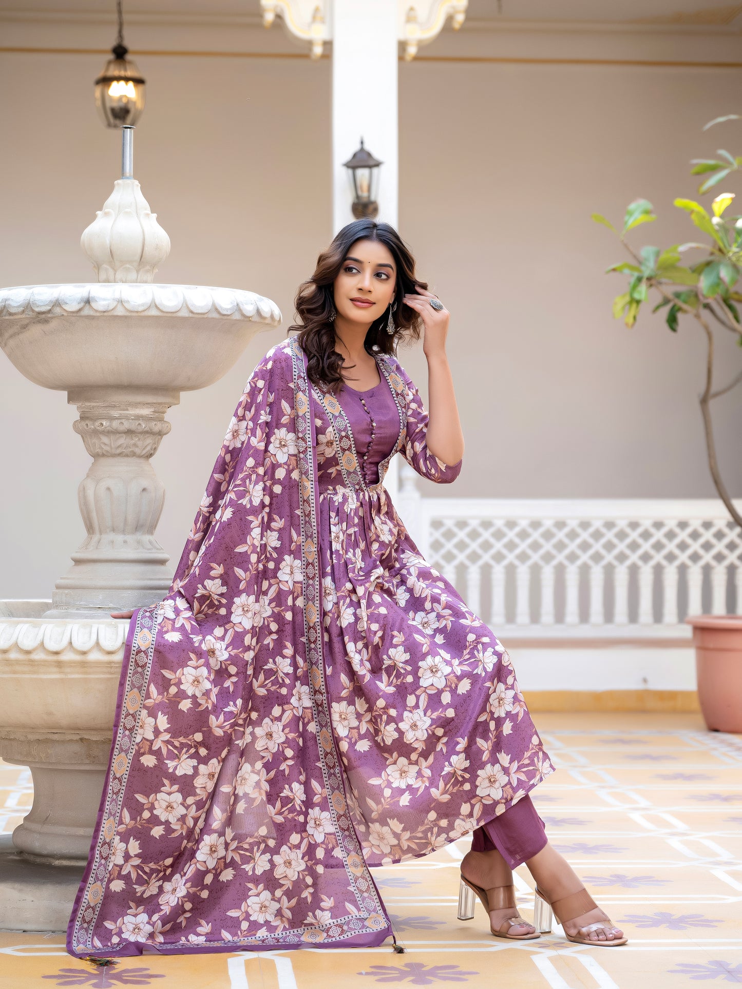 Tanisha Floral Printed Kurta Set with Dupatta