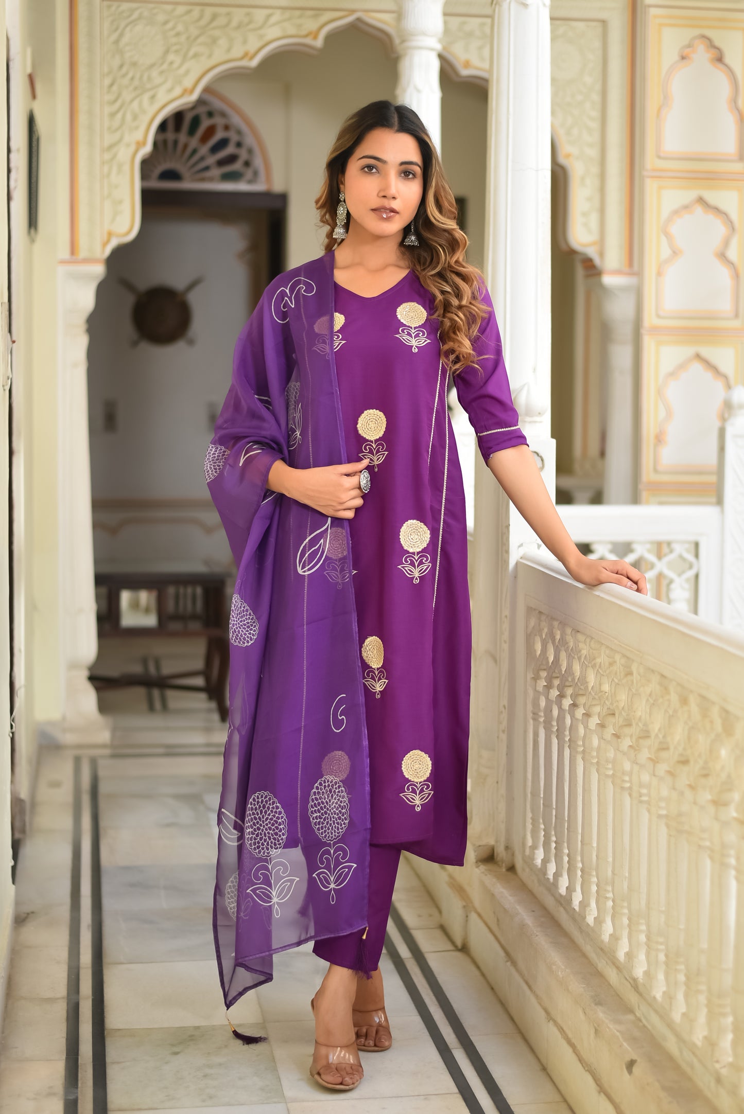 Regal Rust Silk Kurta Set With Dupatta